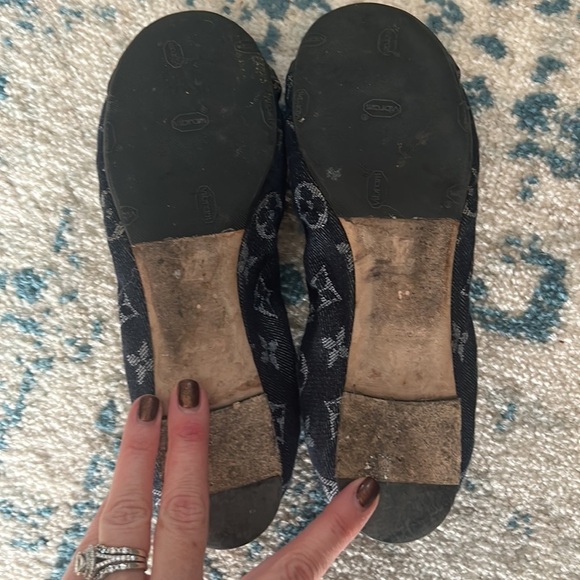Louis Vuitton Navy Blue Monogram Denim Elba Cap Toe Ballet Flats Size 39/8.5 8 - Picture 5 of 6